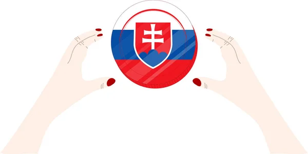 橄榄球运动员球 带有斯洛维亚国旗 — 图库矢量图片