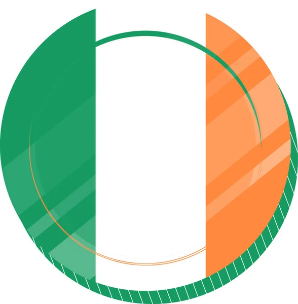 爱尔兰国旗上圆形徽章 — 图库矢量图片