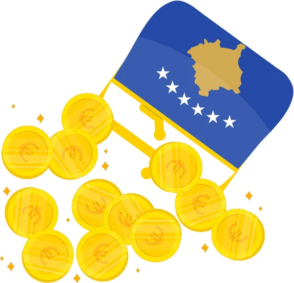Vector Vlag Van Kosovo — Stockvector