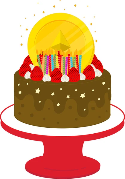 Happy Birthday Kuchen Ikone — Stockvektor
