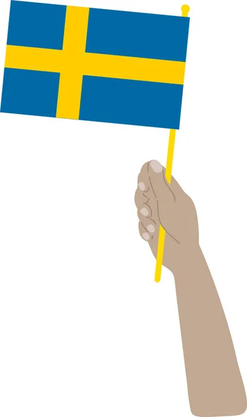 Σημαία Σουηδίας Χέρι — Διανυσματικό Αρχείο