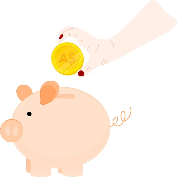Piggy Bank Coin Coins Vector Illustration Design — Stock Vector