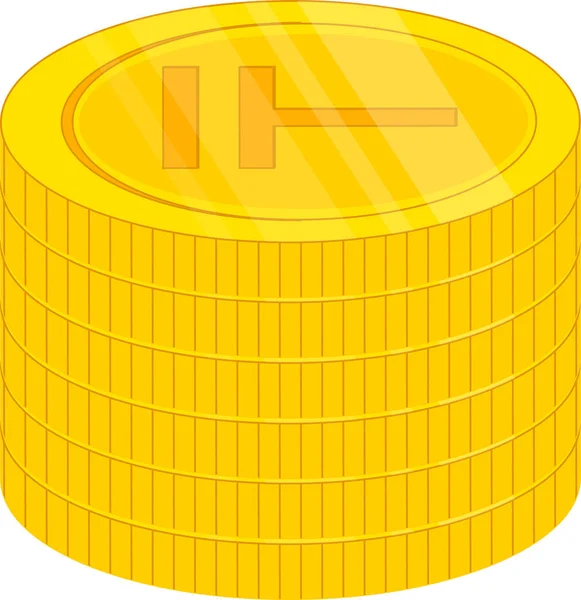 Χρυσό Νόμισμα Εικονίδιο Εικονογράφηση Κινουμένων Σχεδίων Χρυσό Κέρμα Διανυσματικά Εικονίδια — Διανυσματικό Αρχείο