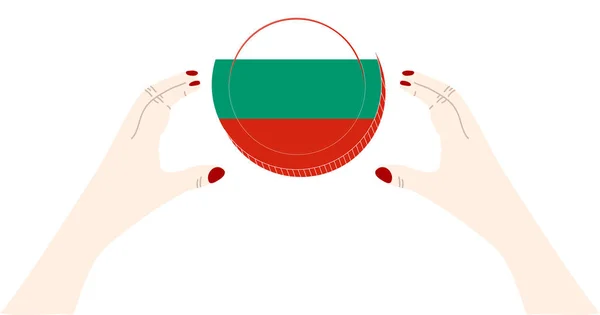 Bulgarian Flag Hand Drawn Bulgarian Lev Hand Drawn Euro Hand — Stock Vector