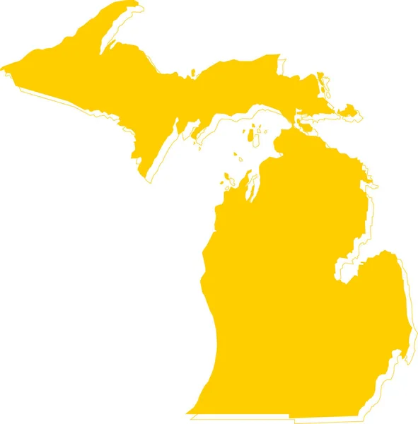 Ameryka Michigan Wektor Mapa Hand Rysowane Minimalizm Styl — Wektor stockowy