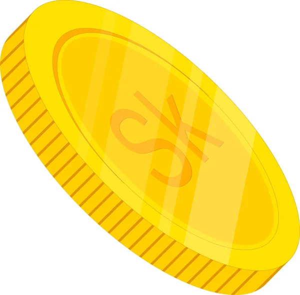 Izometrická Ikona Zlaté Mince — Stockový vektor