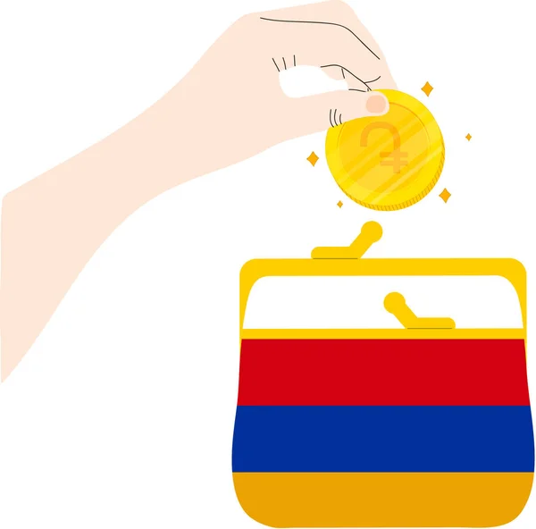 Armenia Bandera Dibujada Mano Dram Armenio Dibujado Mano — Vector de stock