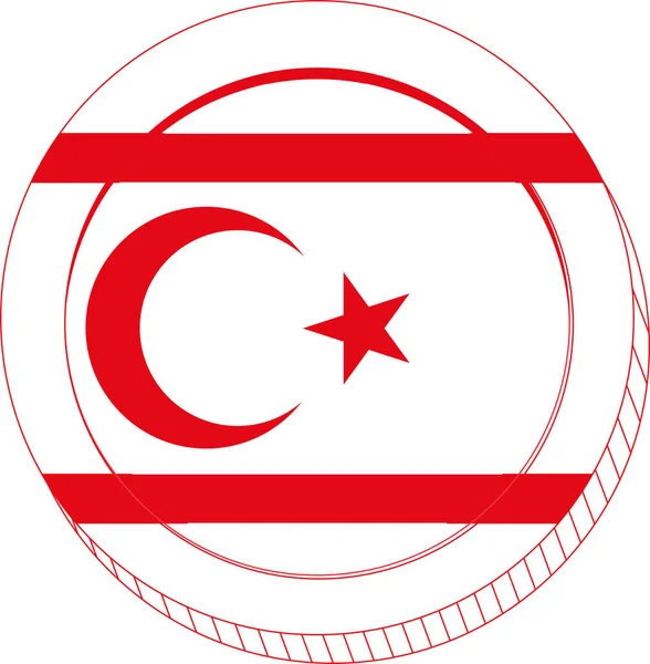 Türkiye Nin Yuvarlak Bayrak — Stok Vektör