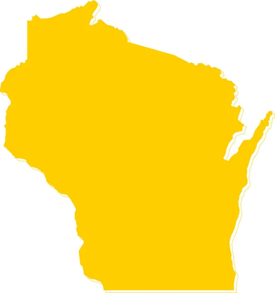 Ameryka Wisconsin Wektor Mapa Hand Rysowane Minimalizm Styl — Wektor stockowy