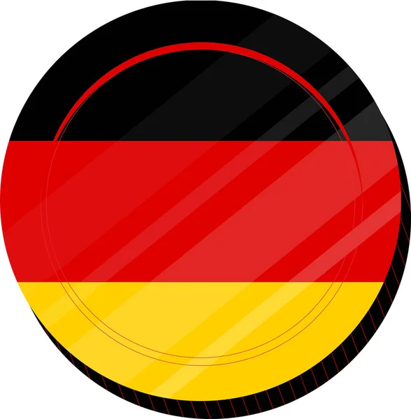 Tysk Flagga Form Rund Ikon — Stock vektor