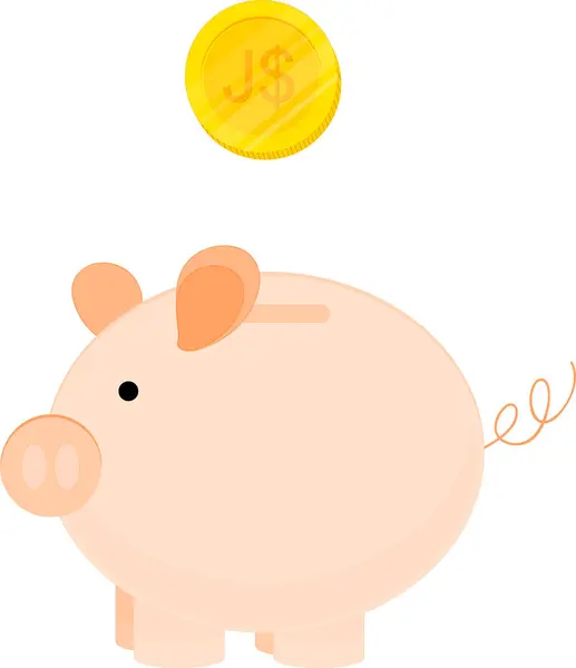 Ícone Banco Piggy Projeto Liso —  Vetores de Stock