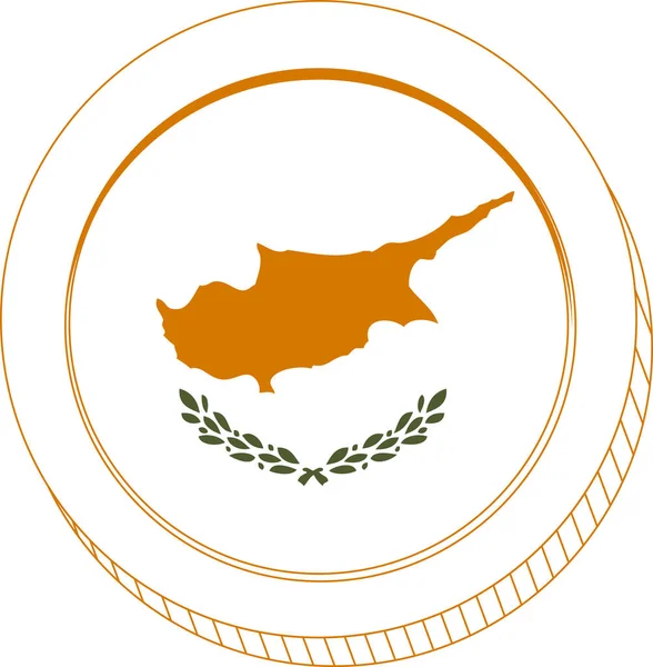 Cyprus Vlag Hand Getrokken Euro Hand Getrokken — Stockvector