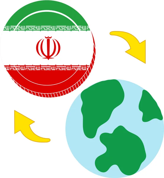 Drapeau Iranien Dessiné Main Rial Iranien Dessiné Main — Image vectorielle