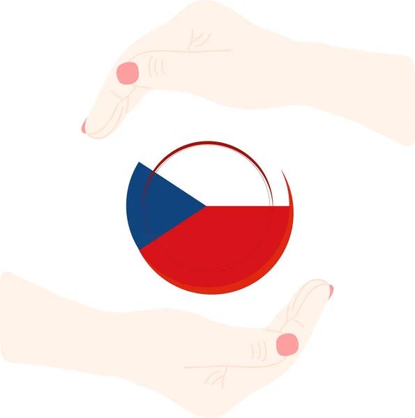 Elinde Çek Cumhuriyeti Bayrağı — Stok Vektör