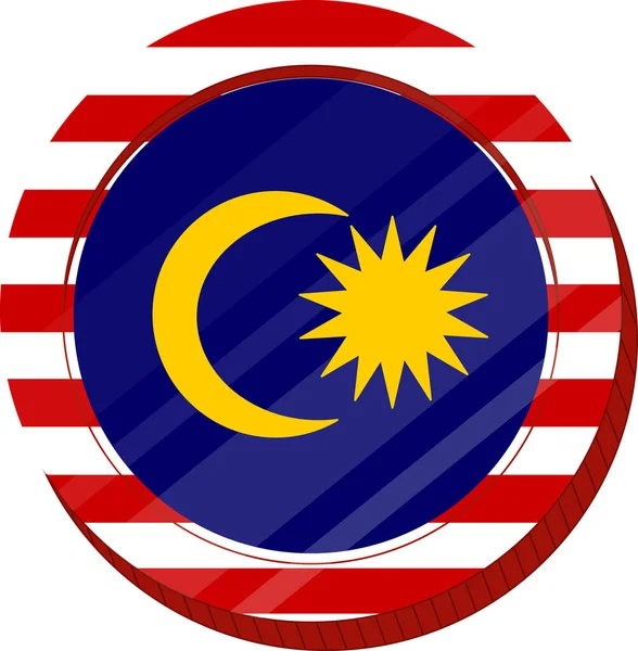 Malaysisk Flagga Handritad Malaysisk Ringgit Handritad — Stock vektor