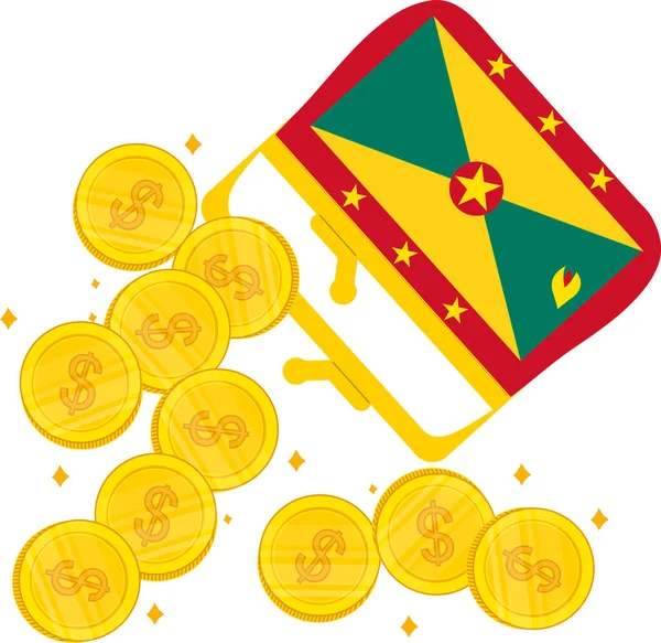 Grenada Flag Hand Drawn East Caribbean Dollar Hand Drawn — Stock Vector