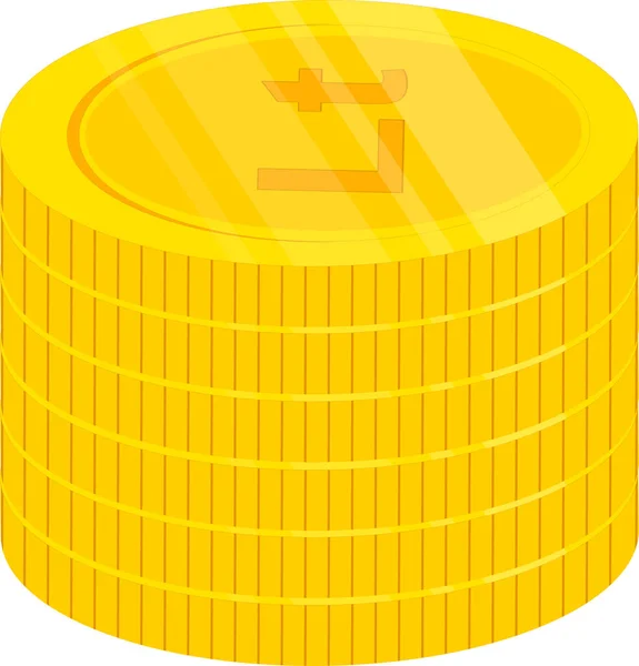 Gold Coin Icon Isolated Background — Stock Vector