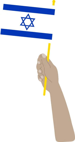 Hand Som Håller Israels Flagga — Stock vektor