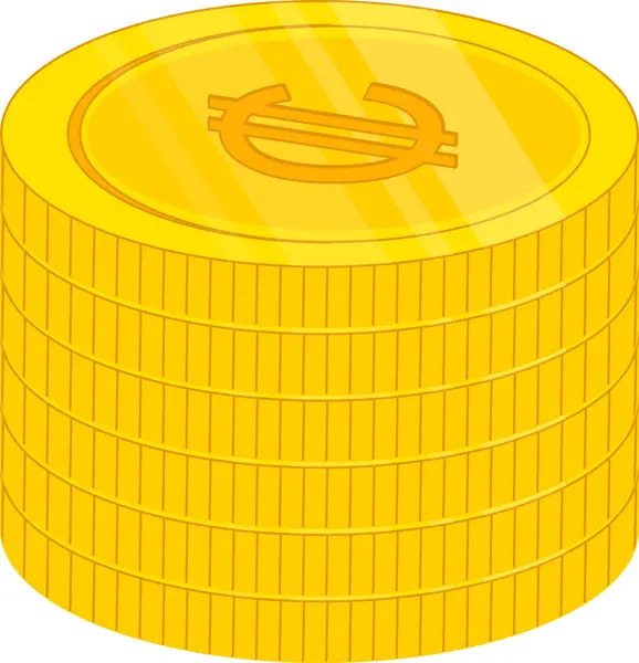 Złota Moneta Bitcoin Białym Tle — Wektor stockowy