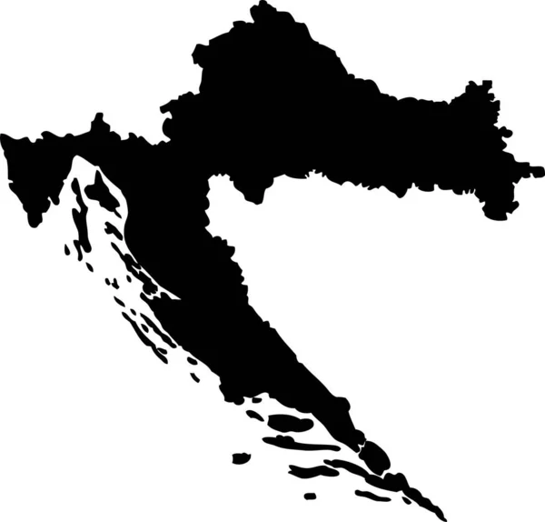 Europa Croatia Mapa Mapa Vetor Map Hand Desenhado Estilo Minimalismo — Vetor de Stock