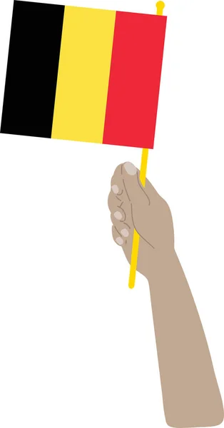 Belgium Flagga Vit Bakgrund Isolerad Vektor Illustration — Stock vektor