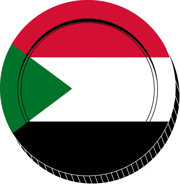 Yuvarlak Düğmede Sudan Bayrağı — Stok Vektör