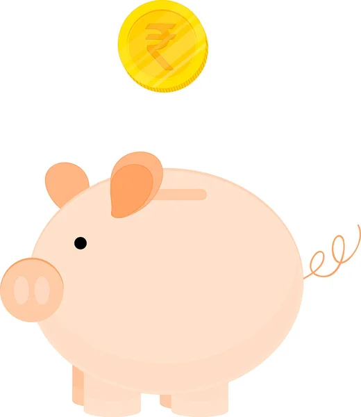 Piggy Bank Coins — Stock Vector