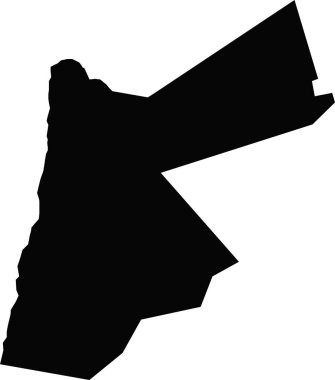 Asya Ürdün vektör haritası. El çizimi minimalizm tarzı.