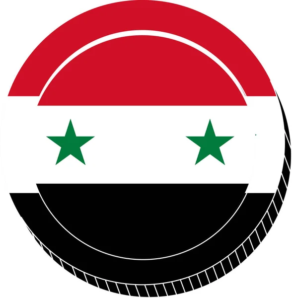 Szíria Zászló Kerek Jelvényen — Stock Vector