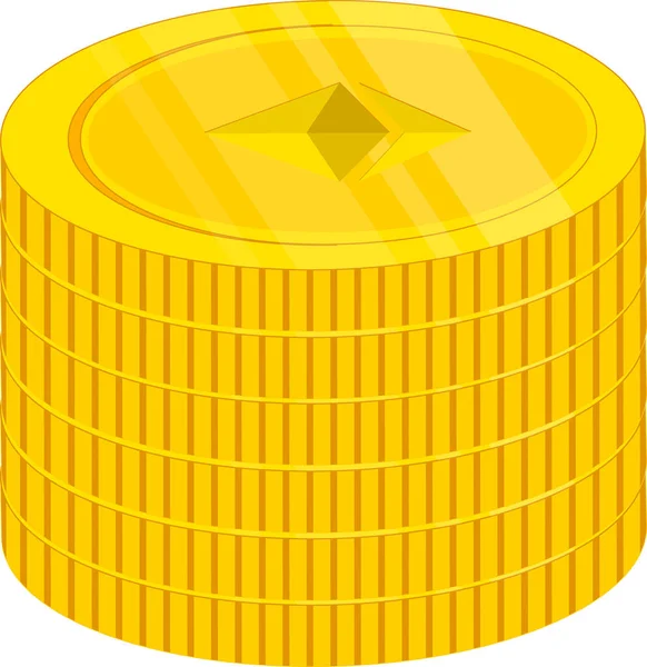 Moneta Oro Moneta Icona — Vettoriale Stock