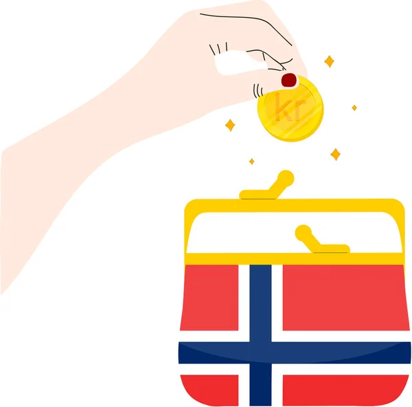 Bandeira Sueca Caixa Presente Desenhos Animados —  Vetores de Stock