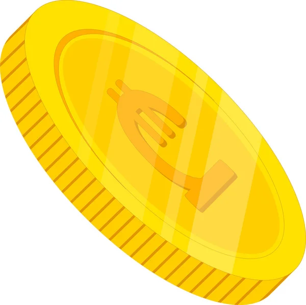 Zlatá Mince Ikonou Znak Dolaru Kreslený Styl — Stockový vektor