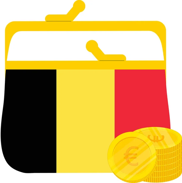 Bélgica Vetor Desenhado Mão Bandeira Eur — Vetor de Stock