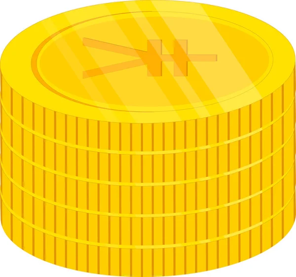 Золота Іконка Монети Ізометричний Стиль — стоковий вектор