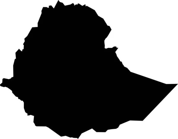 Afrique Ethiopie Carte Vectorielle Style Minimalisme Dessiné Main — Image vectorielle