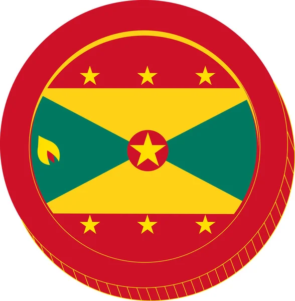 描かれたグレナダの旗手 東カリブ海ドル手描き — ストックベクタ