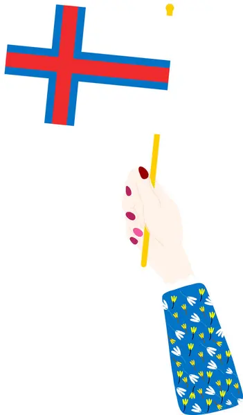 Mão Com Caneta Bandeira Norway —  Vetores de Stock