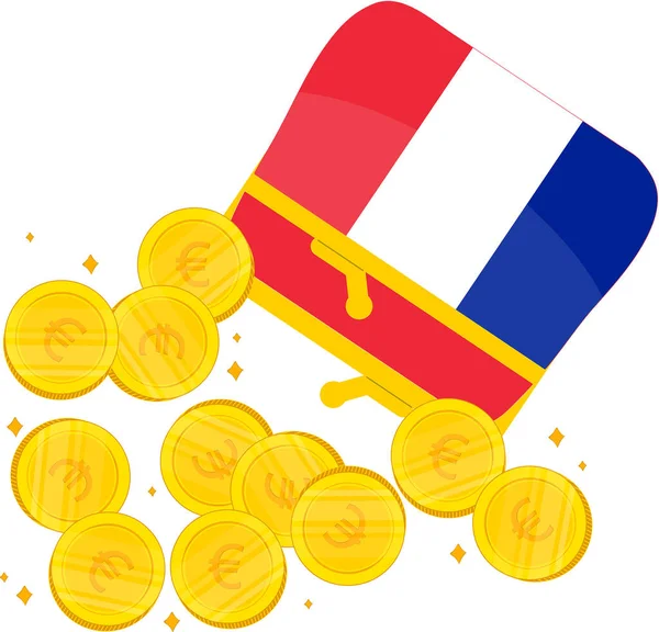 Monedas Francesas Bandera — Vector de stock