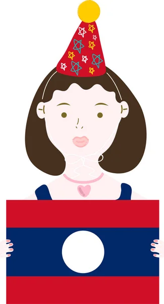 Illustrazione Vettoriale Una Donna Con Cappello — Vettoriale Stock