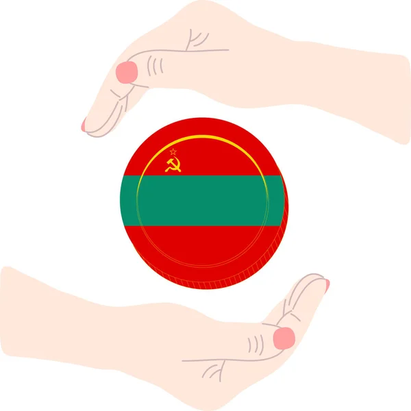 Transnistrien Flagge Von Hand Gezogen Transnistrischer Rubel Von Hand Gezeichnet — Stockvektor