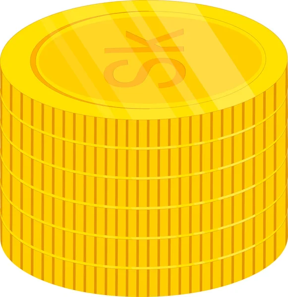 Mince Peníze Ikona Karikatura Vektor Taška Peníze Peníze Mince Peníze — Stockový vektor