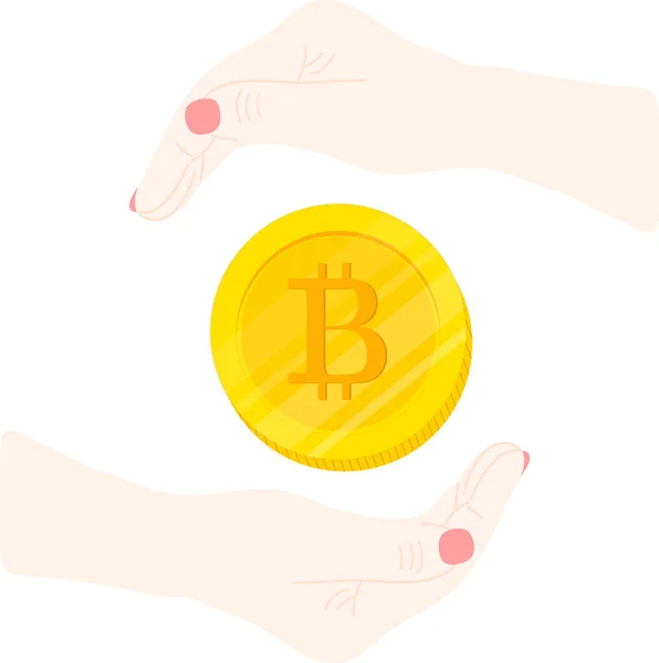 Bitcoin Icon Hand Drawn Design — Stock Vector