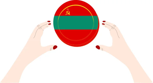 Transnistria Flag Hand Drawn Transnistrian Ruble Hand Drawn — Stock Vector