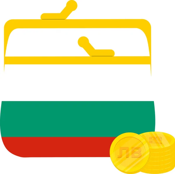 Drapeau Bulgare Dessiné Main Lev Bulgare Dessiné Main Euro Dessiné — Image vectorielle