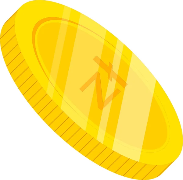Vektorová Ilustrace Zlaté Mince Bílým Pozadím — Stockový vektor