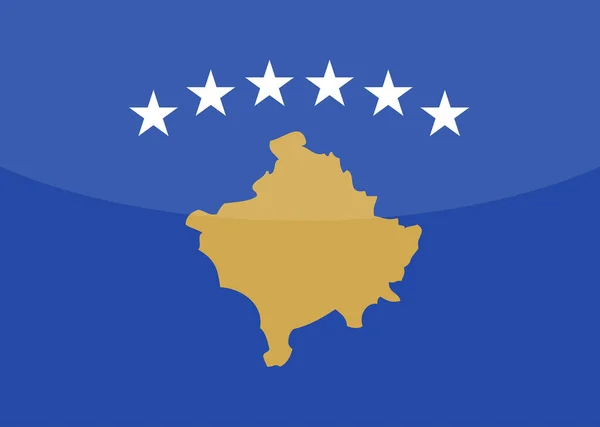 Kaart Van Kosovo Met Vlag — Stockvector
