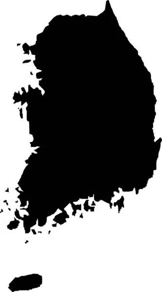 アジア韓国ベクトルマップ ハンド描画ミニマリズムスタイル — ストックベクタ