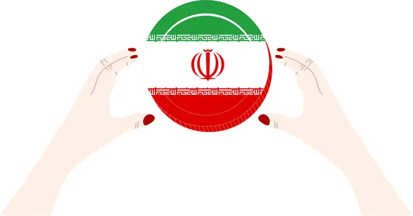 Drapeau Iranien Dessiné Main Rial Iranien Dessiné Main — Image vectorielle