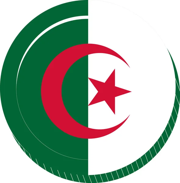 Algerien Flagge Von Hand Gezeichnet Algerischer Dinar Von Hand Gezeichnet — Stockvektor