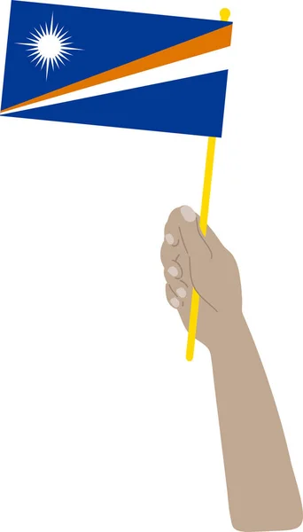 Vlag Van Nauru Bij Hand — Stockvector